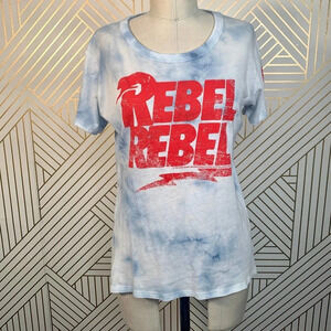 Chaser Rebel‎ Rebel David Bowie Blue Tie Dye Tee